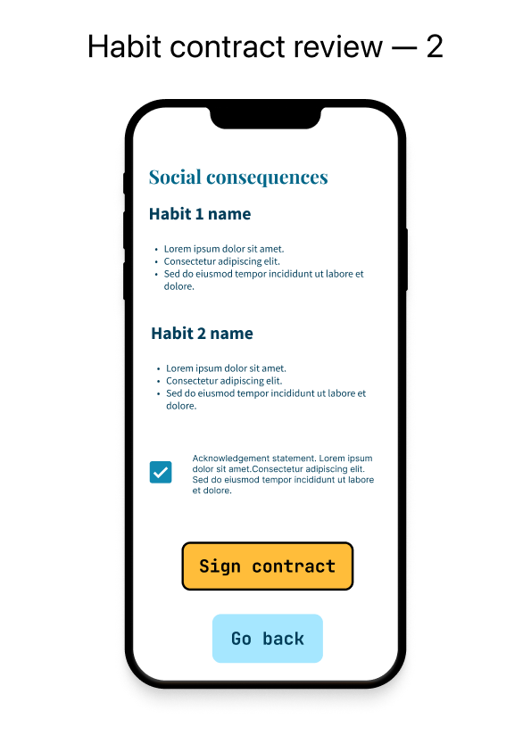 Habit contract review screen