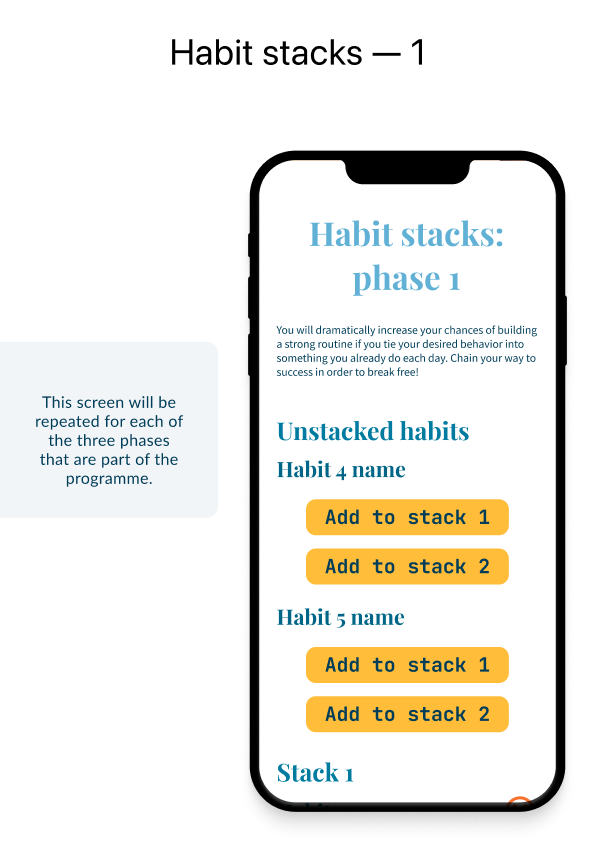 Habit stacks screen