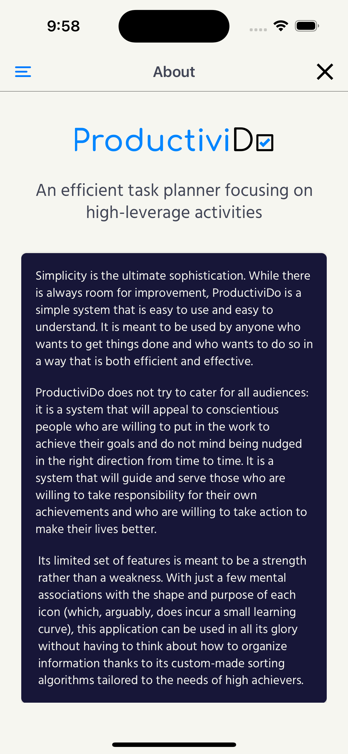 about screen