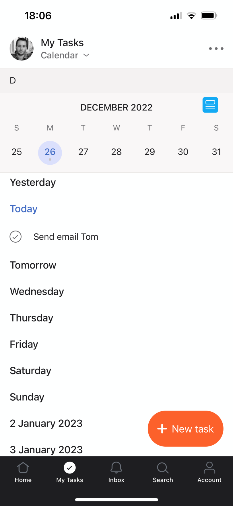 asana calendar